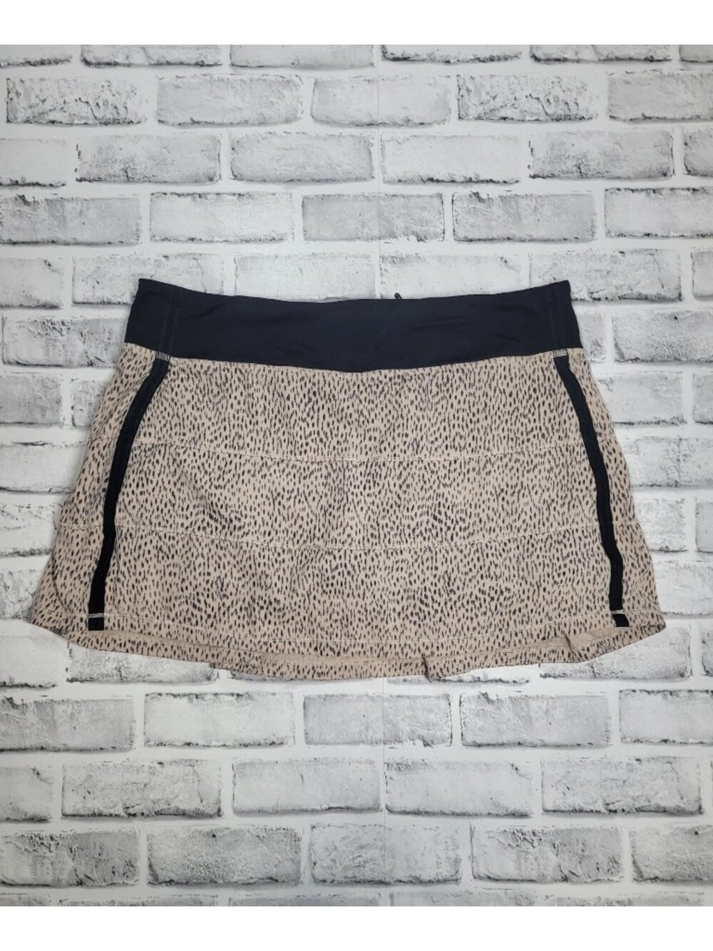 Lululemon Pace Rival Athletic Skort Skort Dottie Dash Grain Tan Black Size 10